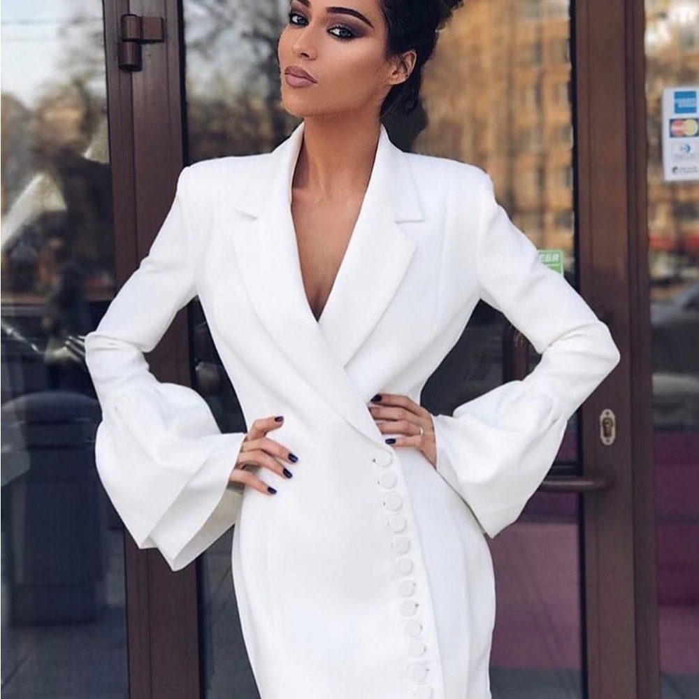 MISHA COLLECTION white blazer dress